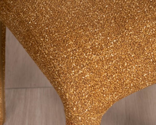 Lot de 2 chaises de repas design “Milano” revêtement intégral tissu jaune moutarde