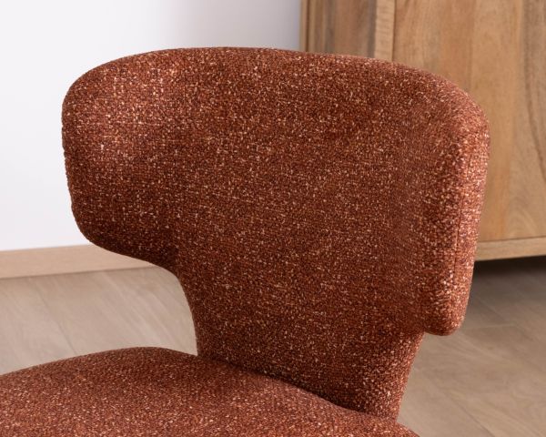 Lot de 2 chaises contemporaines avec habillage intégral en tissu terracotta “Milano”