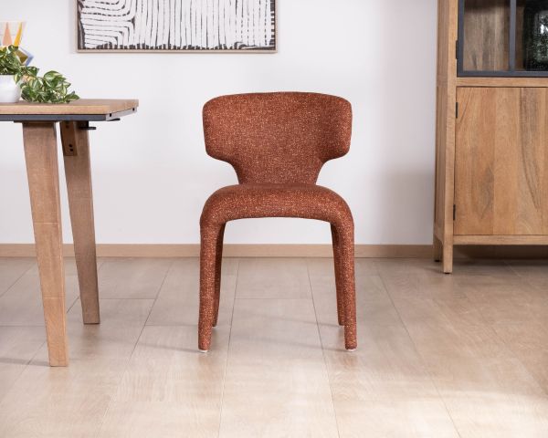 Lot de 2 chaises contemporaines avec habillage intégral en tissu terracotta “Milano”