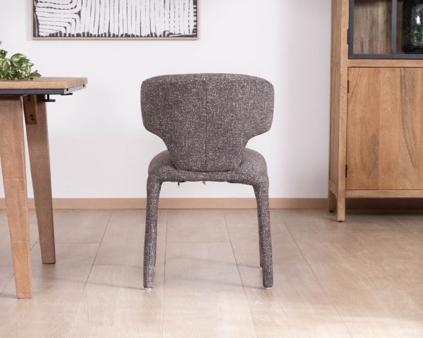 Lot de 2 chaises en tissu chiné gris foncé “Milano” revêtement intégral esprit design
