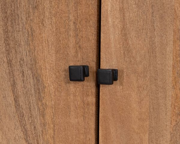 Vaisselier en manguier naturel et portes vitrées "Maestro" 100 cm