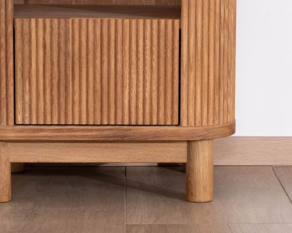 Table de chevet en chêne huilé à relief strié 1 tiroir “Winton”