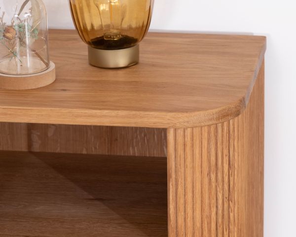 Table de chevet en chêne huilé à relief strié 1 tiroir “Winton”