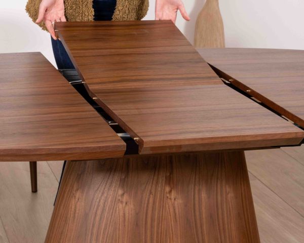 Table de repas extensible 160–200 cm teinte noyer "Oria" forme ovale