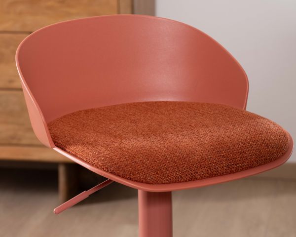Chaise haute design épuré coloris terracotta “Oja” assise réglable en hauteur
