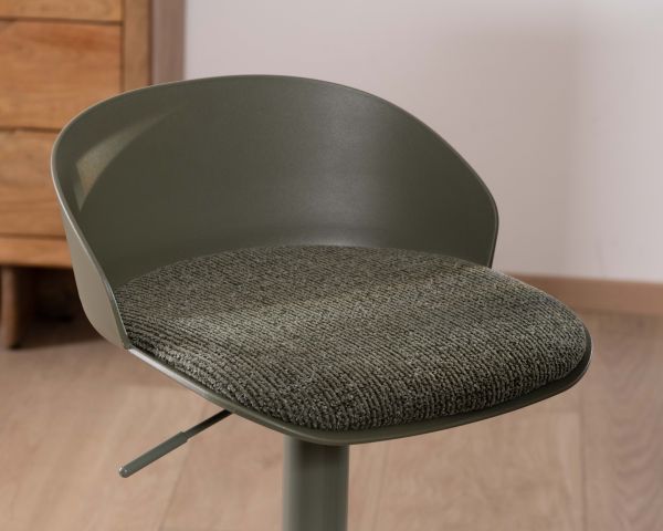 Tabouret de bar réglable en hauteur coloris vert sauge “Oja” design épuré et contemporain