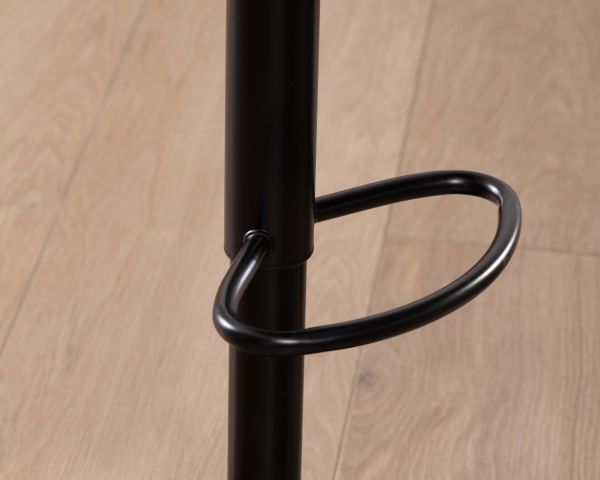 Tabouret de bar réglable design “Oja” assise en tissu texturé noir