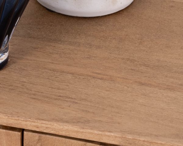 Meuble TV 170 cm en manguier massif  style scandinave "Elyka" avec double porte et niches