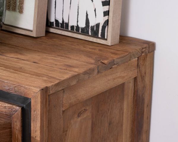 Enfilade 3 portes "Kayoa" en teck massif esprit campagne chic et naturel