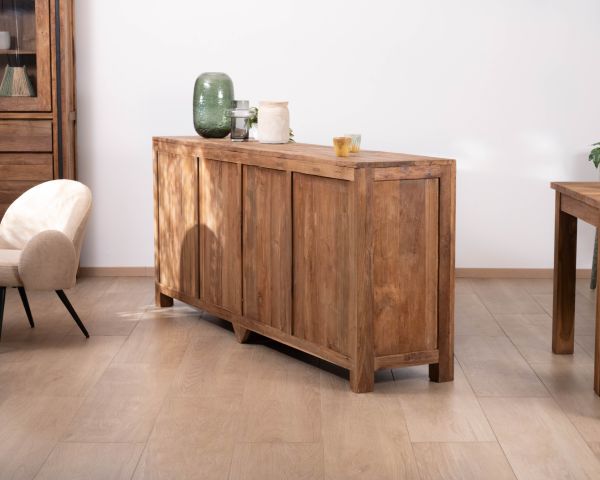 Enfilade 3 portes "Kayoa" en teck massif esprit campagne chic et naturel