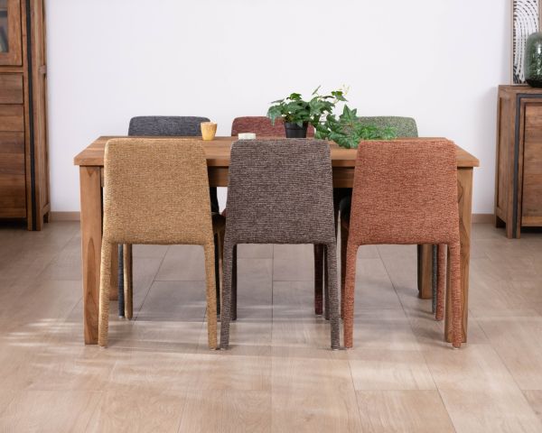 Table à manger extensible 160 à 210 cm en teck recyclé massif "Kayoa" style authentique