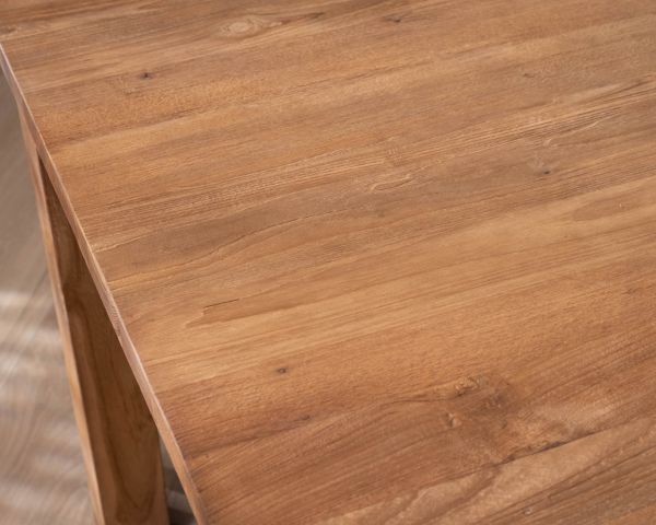 Table à manger extensible 160 à 210 cm en teck recyclé massif "Kayoa" style authentique