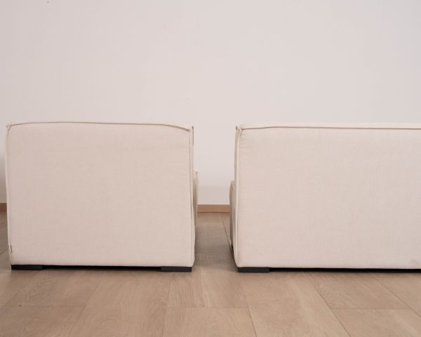 Canapé outdoor en 2 modules "Sunset Bay" tissu spécial extérieur crème