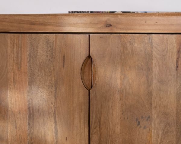 Enfilade vintage 4 portes en manguier naturel "Odely" 180 cm style rétro chic