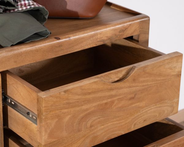 Buffet rétro en manguier massif avec tiroirs finition naturelle "Odely" 150 cm