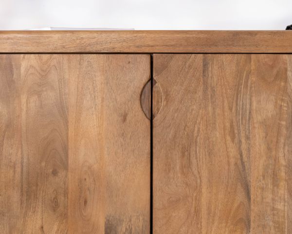 Buffet rétro en manguier massif avec tiroirs finition naturelle "Odely" 150 cm