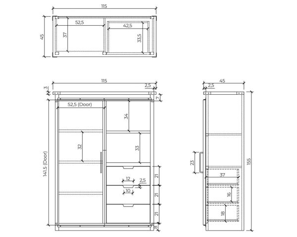 AG Meuble bas salle de bain,rangement avec 4 Tiroirs et 1 Coffret