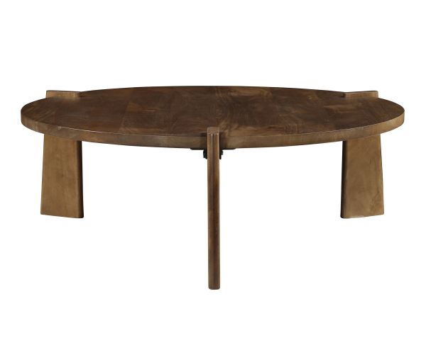 Duo de tables basses rondes en manguier teinte foncée "Loopie"