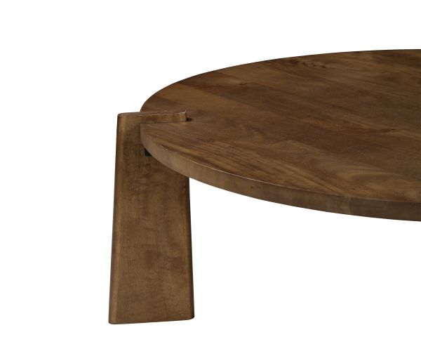 Duo de tables basses rondes en manguier teinte foncée "Loopie"