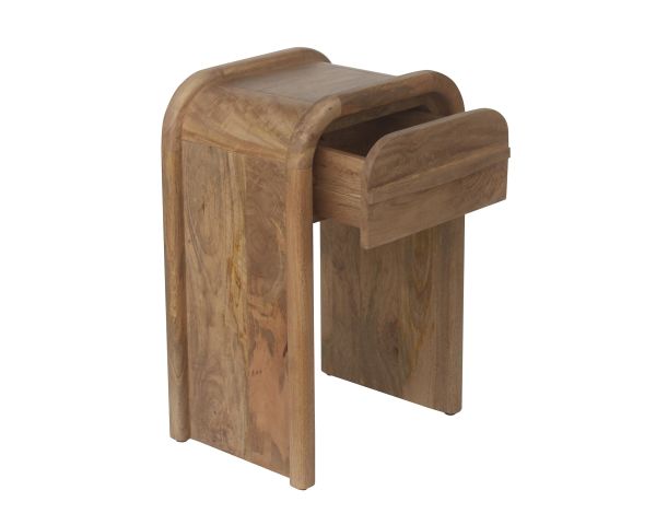 Table de chevet en manguier esprit néo-rétro "Spelano"
