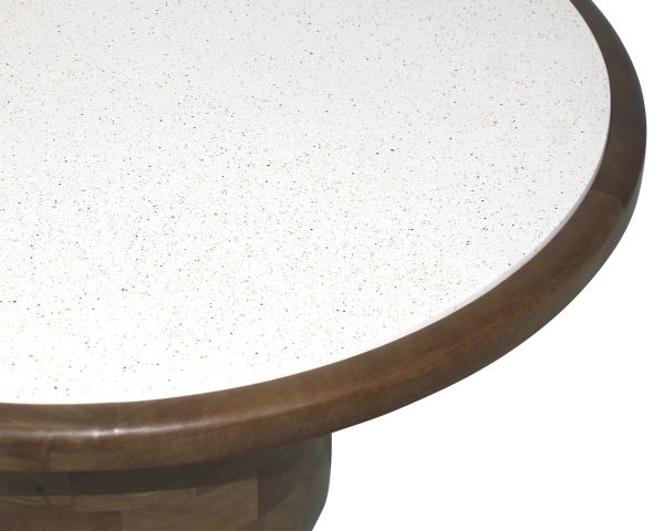 Table de salon ronde avec plateau terrazzo esprit rétro "Netty"