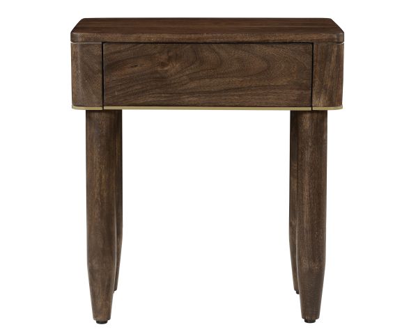 Table de chevet esprit rétro "Loopie" en manguier foncé