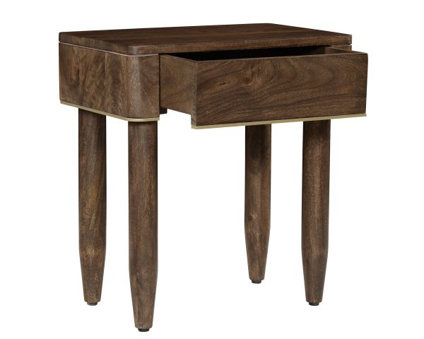 Table de chevet esprit rétro "Loopie" en manguier foncé
