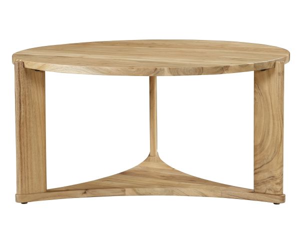 Table de salon ronde design épuré "Trudy" en acacia massif