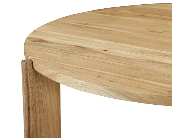 Table de salon ronde design épuré "Trudy" en acacia massif