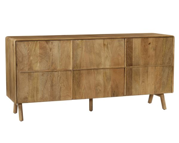Buffet en manguier 160 cm "Becky" 2 portes 2 tiroirs avec pieds compas