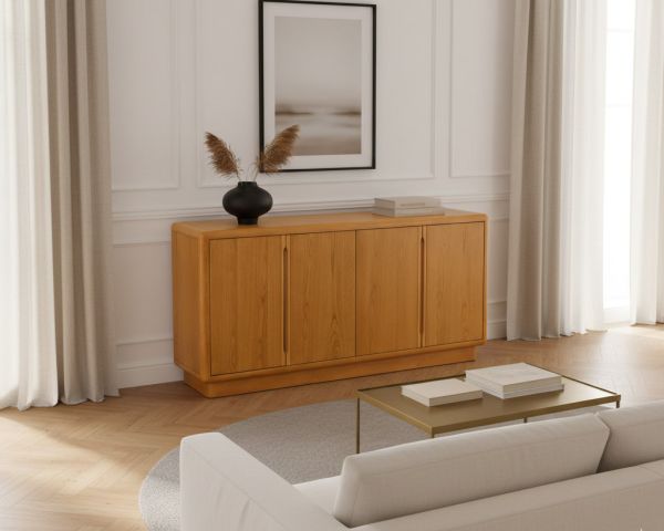 Buffet contemporain 4 portes "Laumie" teinte chêne