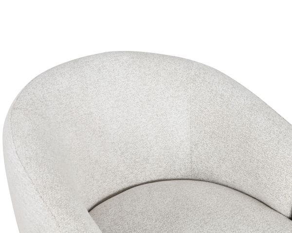 Petit fauteuil lounge en tissu bouclette blanc cassé "Sweet Culture" design enveloppant
