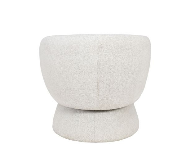 Petit fauteuil lounge en tissu bouclette blanc cassé "Sweet Culture" design enveloppant