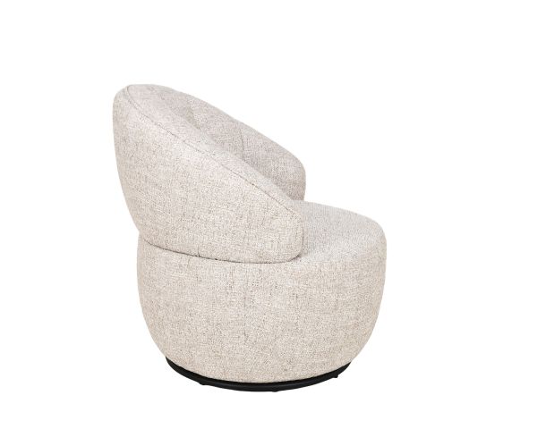 Chauffeuse effet boule avec surpiqures en tissu bouclette beige tramé "Sweet Culture" esprit cocoon 
