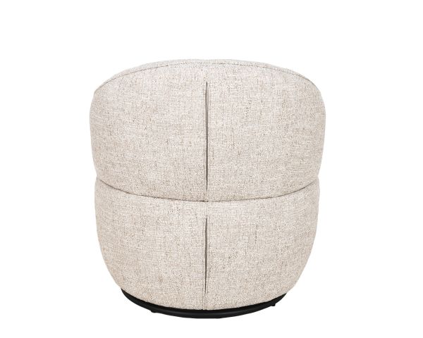 Chauffeuse effet boule avec surpiqures en tissu bouclette beige tramé "Sweet Culture" esprit cocoon 