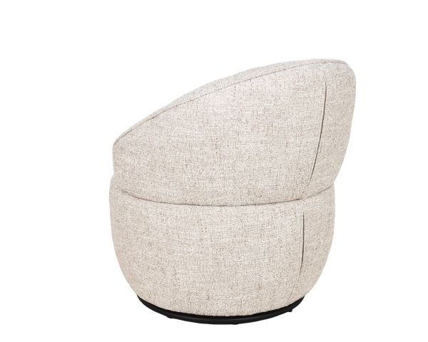 Chauffeuse effet boule avec surpiqures en tissu bouclette beige tramé "Sweet Culture" esprit cocoon 