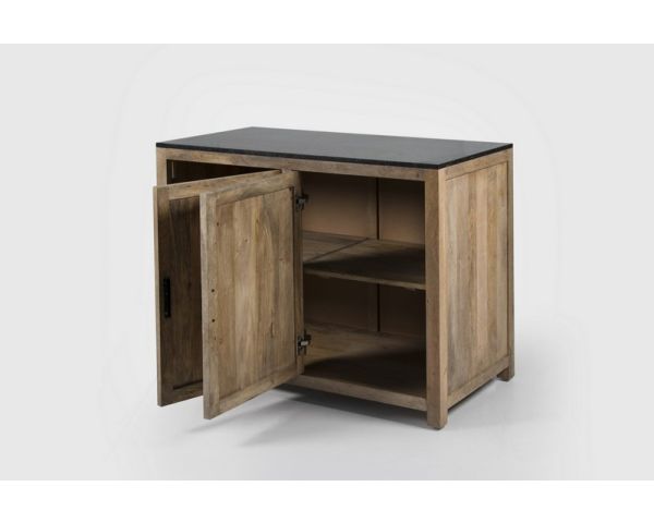 Meuble d'angle de cuisine en bois et pierre Grand Chef - 7740