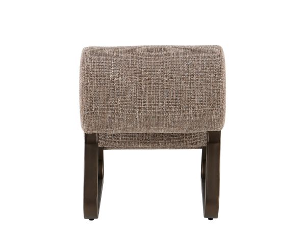Fauteuil contemporain coloris taupe et structure métal bronze "Luno" 