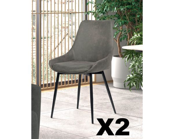 Lot de 2 chaises de cuisine en a manger design contemporain