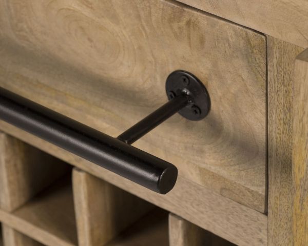 Billot de cuisine bois massif "Grand Chef" 115cm plateau pierre