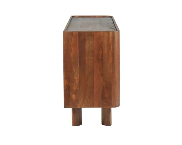 Buffet 3 portes 170 cm en manguier massif "Malaké" design organique contemporain