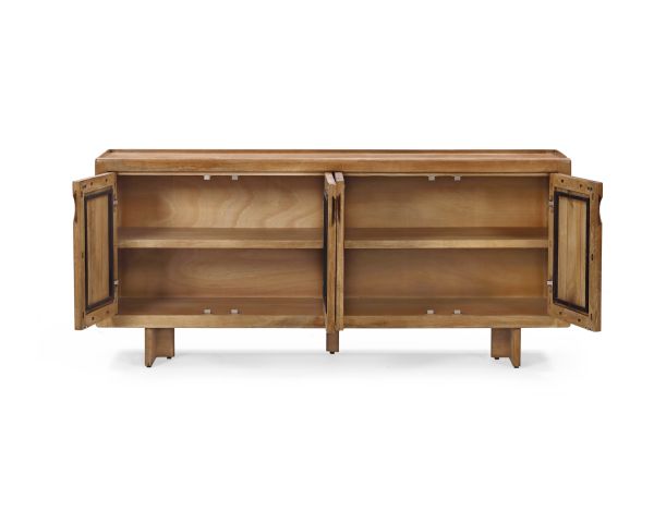 Enfilade vintage 4 portes en manguier naturel "Odely" 180 cm style rétro chic