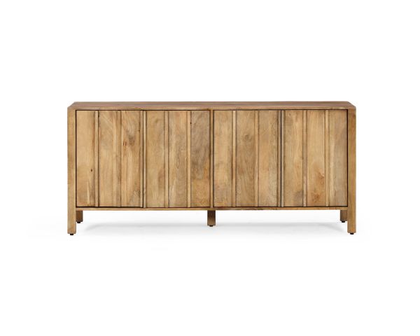 Buffet 4 portes esprit zen en manguier massif naturel 4 portes « Sicaly » 180 cm