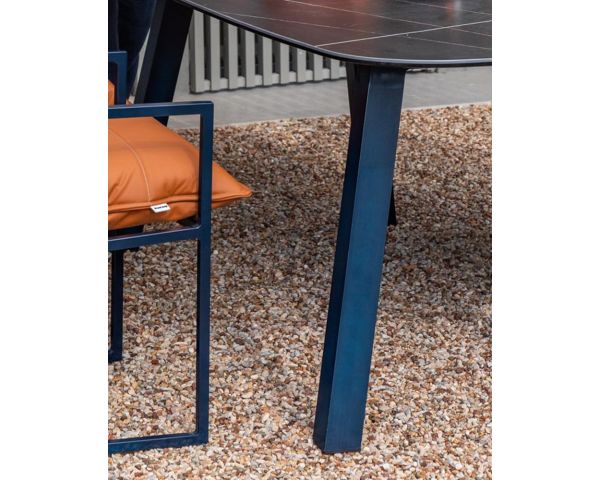 Table de jardin rectangulaire en céramique esprit scandinave