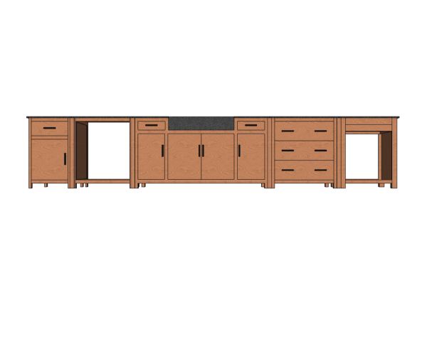 Meuble de cuisine pour lave-vaisselle en bois & granit Grand Chef - 9274