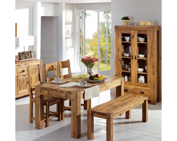 Table de salon, meuble en bois rustique