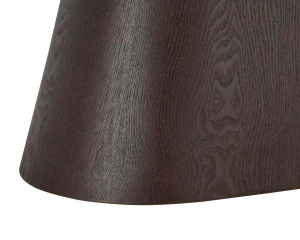 Table basse plateau céramique effet pierre naturelle "Oria" pied central aspect wengé
