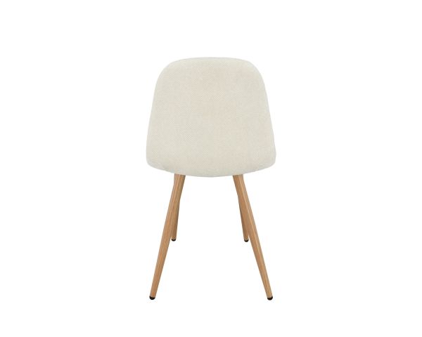 Lot de 4 chaises pivotantes esprit scandinave "Noma" en tissu écru, pieds décor chêne