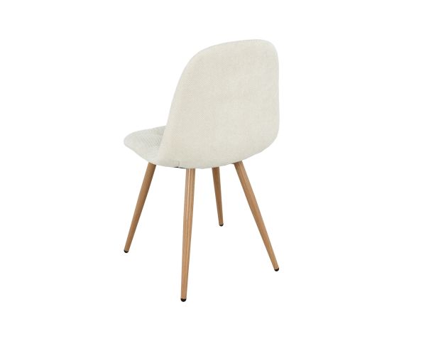 Lot de 4 chaises pivotantes esprit scandinave "Noma" en tissu écru, pieds décor chêne