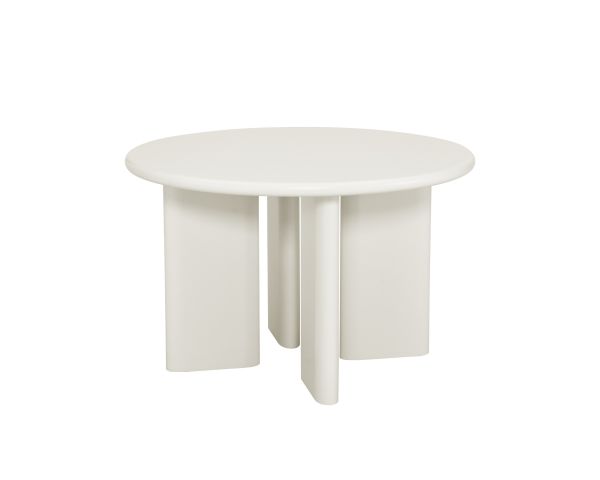 Table de repas contemporaine ronde 120 cm coloris crème "Odyna"